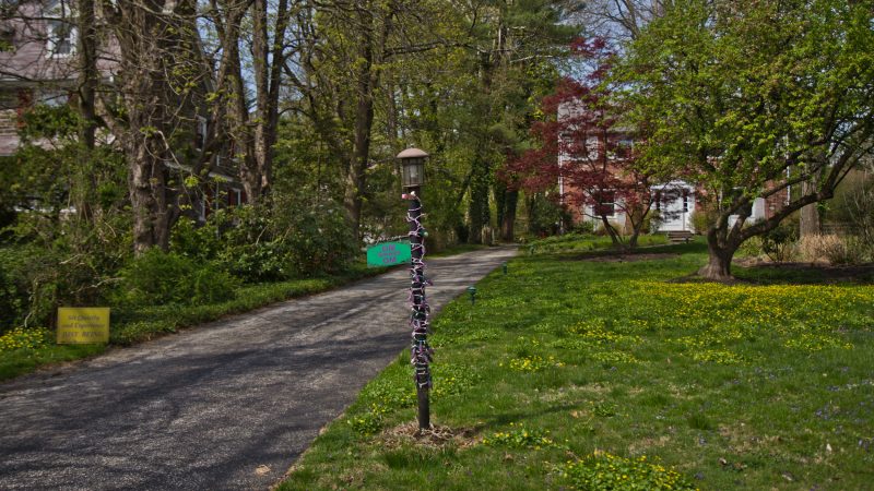 The Lower Merion home of Meg Miller always displays positive messages. (Kimberly Paynter/WHYY)