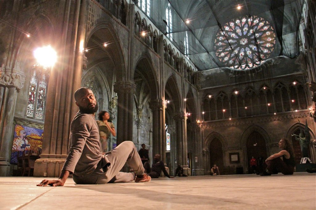 2019 04 25-e lee-philadelphia church of the advocate Dancers with the Fist and Heel Performance Group rehearse at the Church of the Advocate in Philadelphia. (Emma Lee/WHYY)