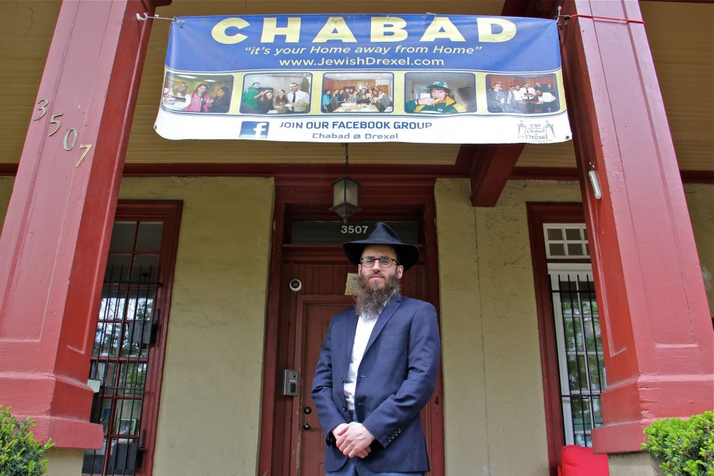 2019 04 29-e lee-rabbi chiam goldstein-philadelphia drexel chabad-synagogue shooting nephew Rabbi Chaim Goldstein is the director of the Chabad House at Drexel University. His uncle, Rabbi Yisroel Goldstein, was injured in the shooting at Chabad of Poway synagogue in Southern California. (Emma Lee/WHYY)