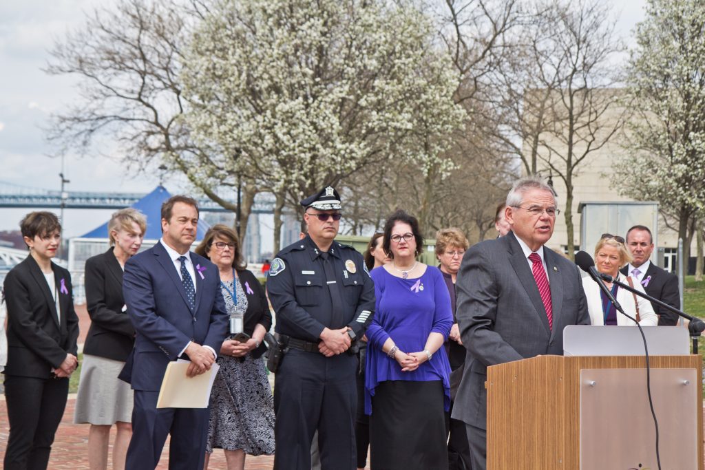2019 04 8 bob menendez-2 U.S. Senator Bob Menendez proposed legislation that would place sanctions on China and Chinese entities who support and supply fentanyl trafficking in the U.S. (Kimberly Paynter/WHYY)