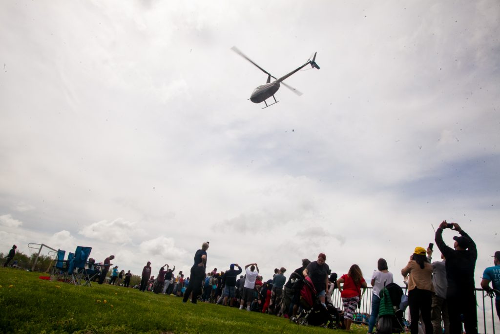 2019 4 20- b larrison- philadelphia- a helicopter drops 30000 easter eggs on river fields in northeast philadelphia-7 A helicopter dropped thousands of Easter eggs on to the River Fields in Northeast Philadelphia Saturday. (Brad Larrison for WHYY)