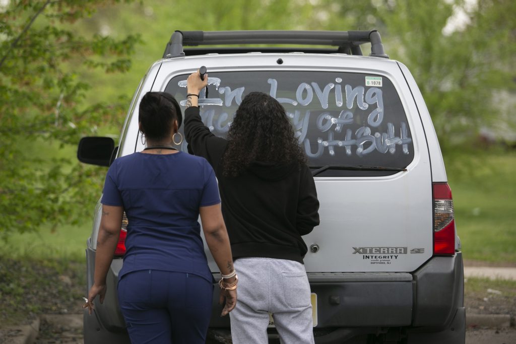 Community rally is held in Camden after two teens were killed A community member writes a message on the back of her car to remember Sincere Howard and Shirleen Caban, who were killed on Sunday, April 21 at Von Nieda Park in Camden. A community rally was held to create safer environment for children on Thursday, April 25, 2019. (Miguel Martinez for WHYY)