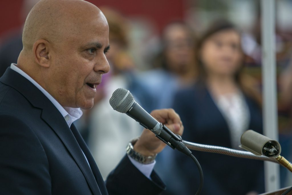 Community rally is held in Camden after two teens were killed Camden mayor, Frank Moran, offers remarks at a community rally held in Camden to create a safer environment for children on Thursday, April 25, 2019. (Miguel Martinez for WHYY)