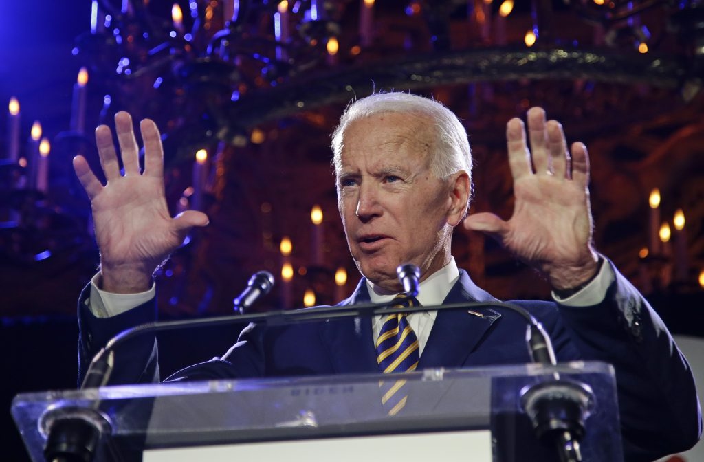 Joe Biden Former Vice President Joe Biden speaks at the Biden Courage Awards Tuesday, March 26, 2019, in New York. Responding to allegations of inappropriate behavior, the two most powerful women in Delaware's Legislature say Biden has always been respectful in their presence. (Frank Franklin II/AP Photo)