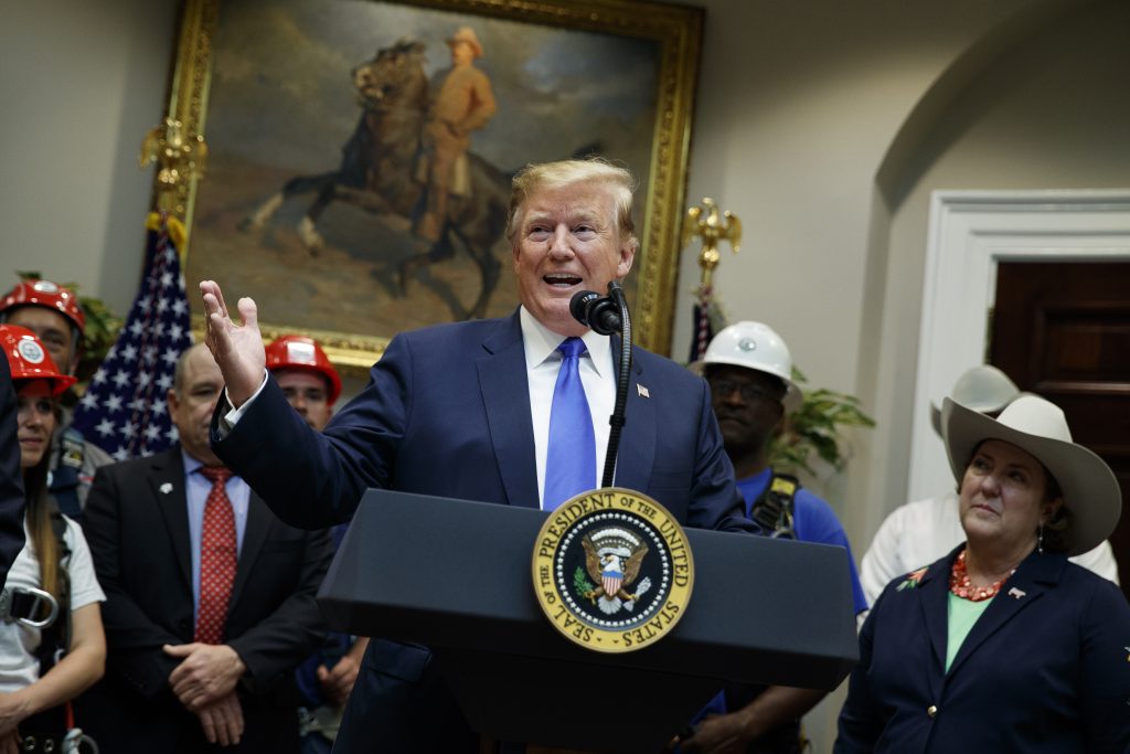 Donald Trump President Donald Trump delivers remarks on the deployment of 5G technology in the United States during an event in the Roosevelt Room of the White House, Friday, April 12, 2019, in Washington. (Evan Vucci/AP Photo)