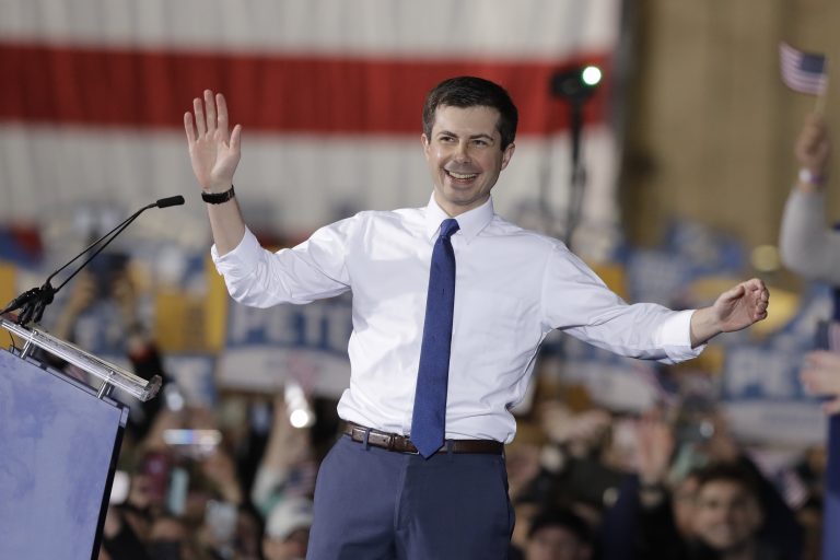 South Bend Mayor Pete Buttigieg announces that he will seek the Democratic presidential nomination during a rally, Sunday, April 14, 2019, in South Bend, Ind. (Darron Cummings/AP Photo)