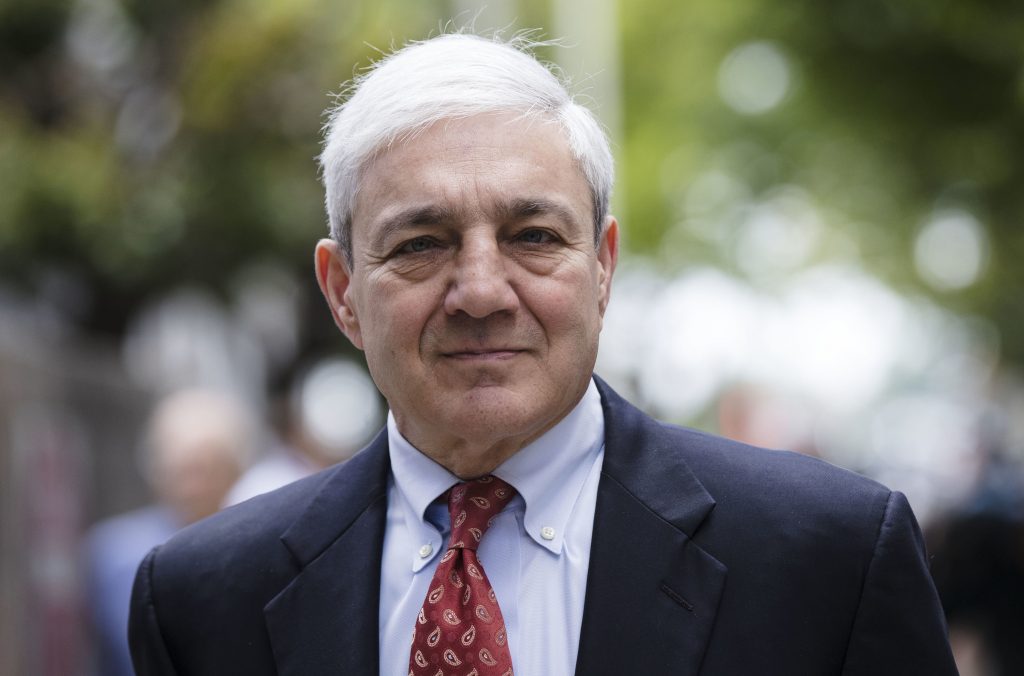 Graham Spanier In this June 2, 2017, file photo, former Penn State President Graham Spanier departs after his sentencing hearing at the Dauphin County Courthouse in Harrisburg, Pa. (AP Photo/Matt Rourke, File)