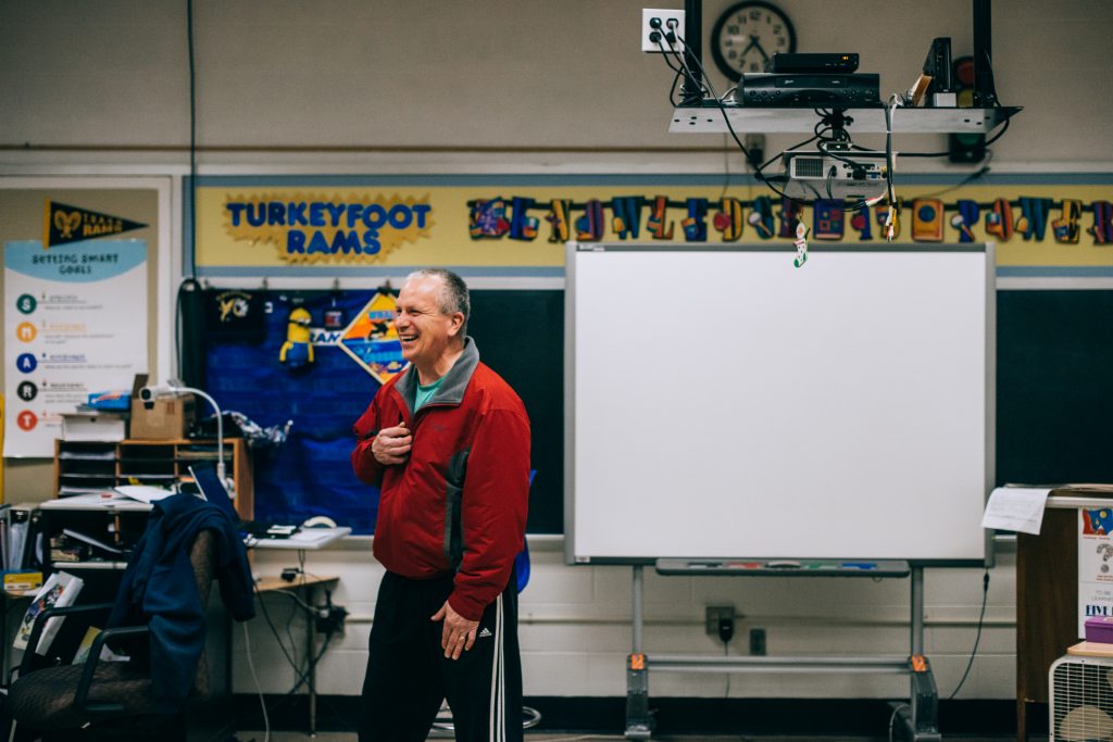 Turkeyfoot School District Jody Gary teaches sixth grade for the Turkeyfoot School District. He has started there in 1992 with a salary of $18,500. (Dani Fresh/Keystone Crossroads)