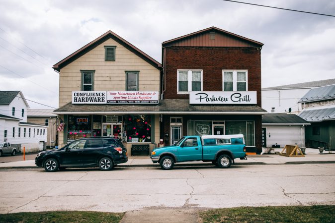 The downtown of Confluence, Pennsylvania, in Turkeyfoot School District is mainly made up of small, local businesses including a hardware store, restaurants, and numerous bed and breakfasts. (Dani Fresh/Keystone Crossroads)
