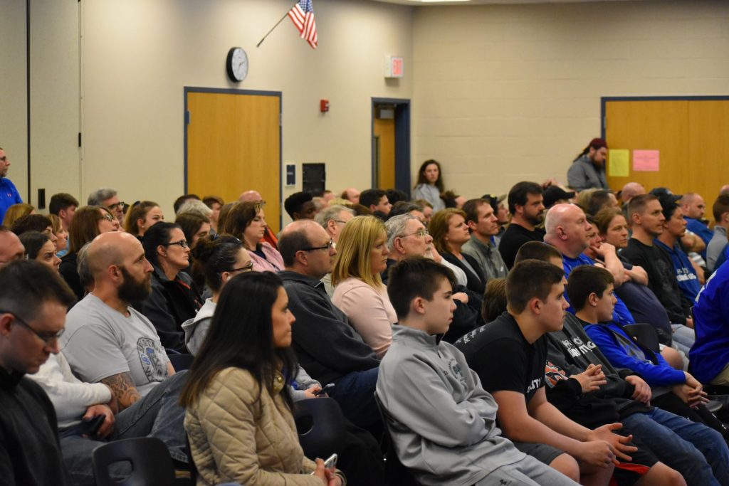 DSC_0023-1920×1280 More than 200 people showed up for an Eastern Lancaster County school board meeting on April 15, 2019. (Ed Mahon/PA Post)