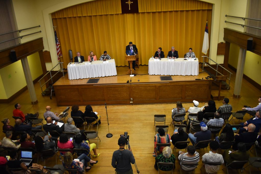 DSC_0858-1920×1280 Six candidates for York County commissioner participate in a forum at on April 10, 2019, at Zion United Church of Christ in York. (Ed Mahon/PA Post)