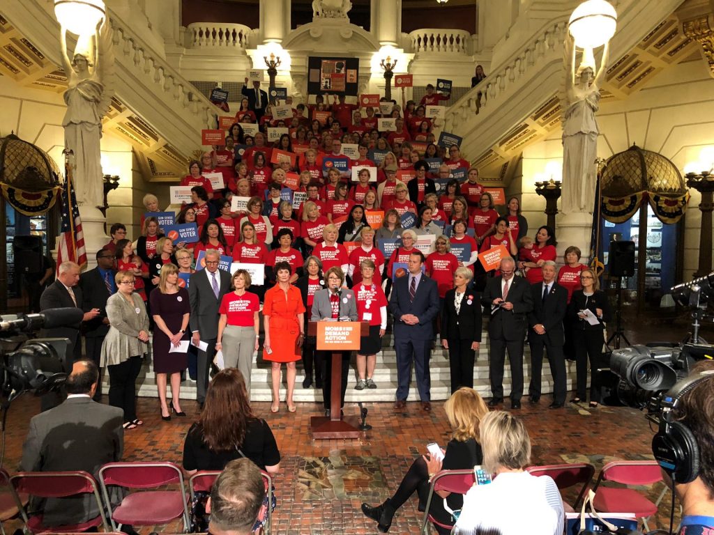 IMG_0021-1920×1440 Supporters of legislation to increase gun restrictions rally at the state Capitol in Harrisburg on Sept. 24, 2018. (Ed Mahon/PA Post)