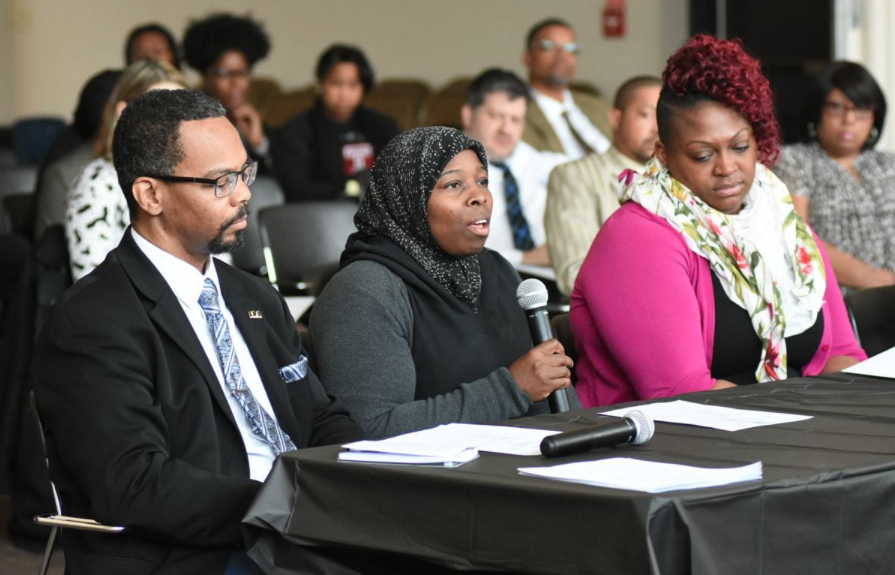 Screen Shot 2019-04-03 at 12.21.11 PM Eric Marsh, left, Shantelle Willis and Layna Smith testify during the Pennsylvania House Democratic Policy Committee hearing on bullying on Tuesday morning held at Tabor Services in Germantown. (Abdul R. Sulayman/The Philadelphia Tribune)