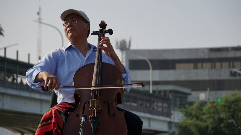 Yo-Yo Ma brought his Bach Project to the sister cities of Laredo, Texas, and Nuevo Laredo, Mexico. The project uses the music of Johann Sebastian Bach to explore connections between cultures. (Lauren A. Terrazas/Texas Public Radio)