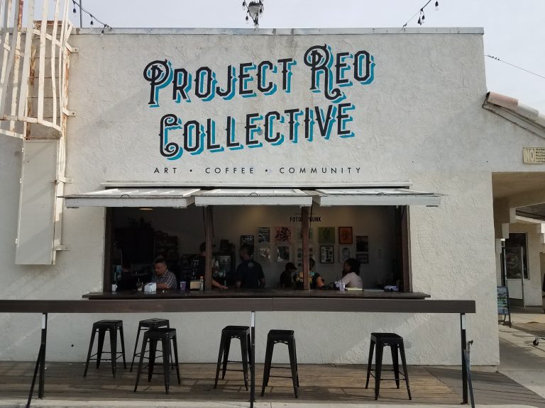 Project Reo Collective is a coffee shop in San Diego's Paradise Hills neighborhood that had trouble getting a bank loan to expand after a year of operation. (Claire Trageser/KPBS)