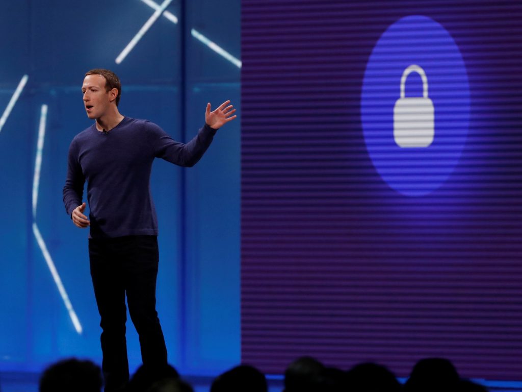 Facebook CEO Mark Zuckerberg speaks at the company’s annual developers conference in San Jose, Calif., May 1, 2018. Facebook is beginning to enforce a ban on white nationalist content. Facebook CEO Mark Zuckerberg speaks at the company's annual developers conference in San Jose, Calif., May 1, 2018. Facebook is beginning to enforce a ban on white nationalist content. (Stephen Lam/Reuters)