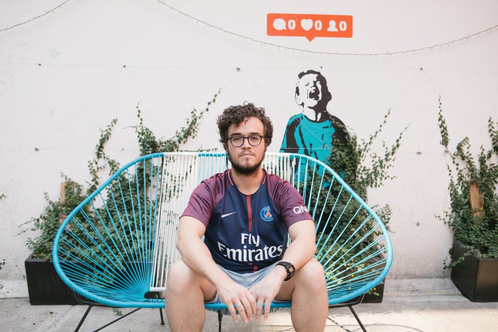 Claudio Gage poses for a portrait at the Hola Code offices in Mexico City, Mexico on May 13, 2019. Gage was deported to Mexico after having lived in the U.S. for more than a decade. Claudio Gage poses for a portrait at the Hola Code offices in Mexico City, Mexico on May 13, 2019. Gage was deported to Mexico after having lived in the U.S. for more than a decade. (Alicia Vera for NPR)