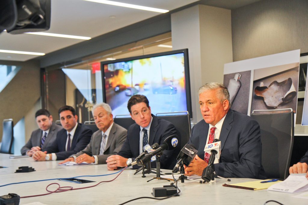 2018-6-27-food-truck-explosion Legal representation of victims of a fatal propane tank explosion at 3rd and Wyoming Streets in July of 2014 explain a settlement that awarded $160 million in 2018. (Kimberly Paynter/WHYY)
