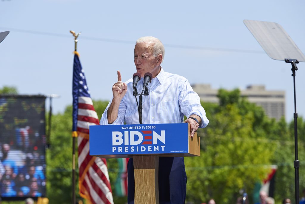 2019 05 18-n piserchio-biden rally presidential kickoff-eakins oval art museum philadelphia pa 12 Former Vice President Joe Biden during his presidential kickoff campaign rally at Eakins Oval in Philadelphia, Pa. An estimated 6,000 people were in attendance. (Natalie Piserchio for WHYY)