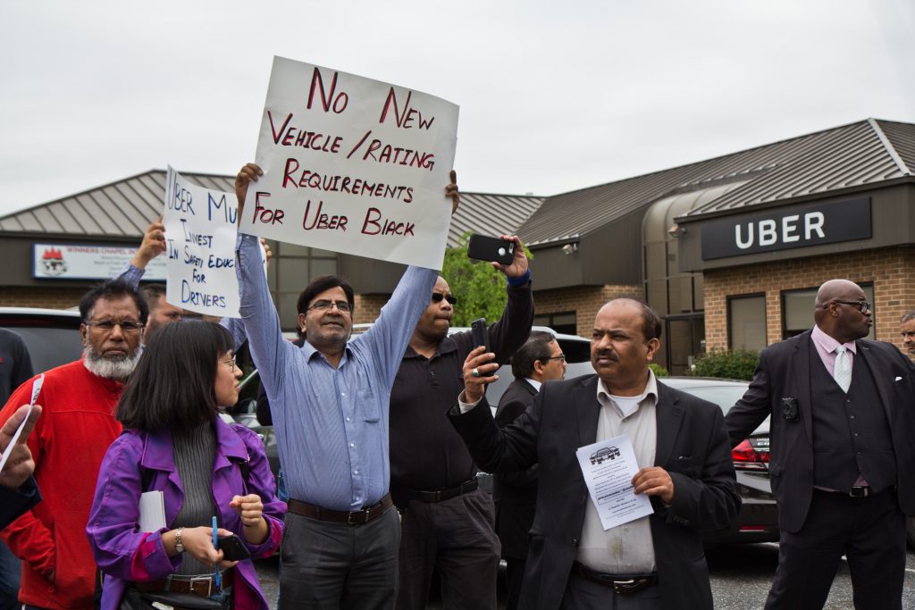 2019 05 8 uber protest-4 Drivers for the ride sharing apps Lyft and Uber protest outside Uber’s Philadelphia headquarters on the afternoon of May 8, 2019.