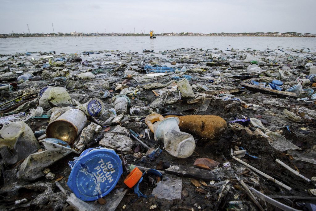 Every year, 8 million tons of plastic flow into the ocean and break down into microplastics. Because many organisms eat them, microplastics have the potential to crash marine ecosystems and leach poisons into our seafood. (Photo by Zikri Maulana / SOPA Images / Sipa USA, via AP Images)