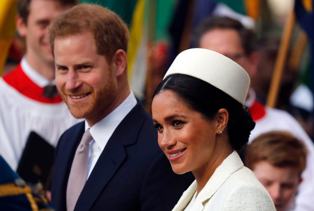 AP_19093555941331-rs Meghan Markle, the Duchess of Sussex and Britain's Prince Harry leave after attending the Commonwealth Service at Westminster Abbey on Commonwealth Day in London, Monday, March 11, 2019. (AP Photo/Frank Augstein)