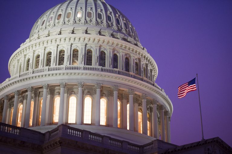 The dome of the Capitol is seen at sunrise in Washington, Thursday, April 18, 2019. (Cliff Owen/AP Photo)
