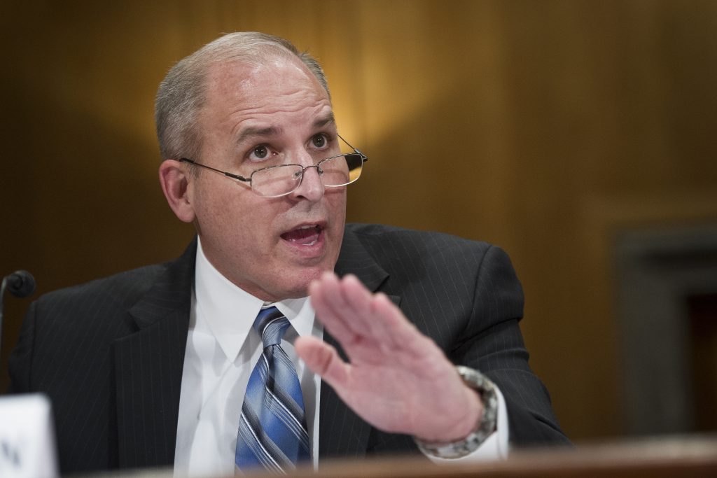 Trump Immigration In a Thursday, April 4, 2019 file photo, former U.S. Border Patrol Chief Mark Morgan testifies before the Senate Homeland Security and Governmental Affairs Committee on Capitol Hill in Washington. President Donald Trump is tapping former border patrol chief Morgan to lead Immigration and Customs Enforcement. Trump tweeted Sunday, May 5, 2019 that Mark Morgan