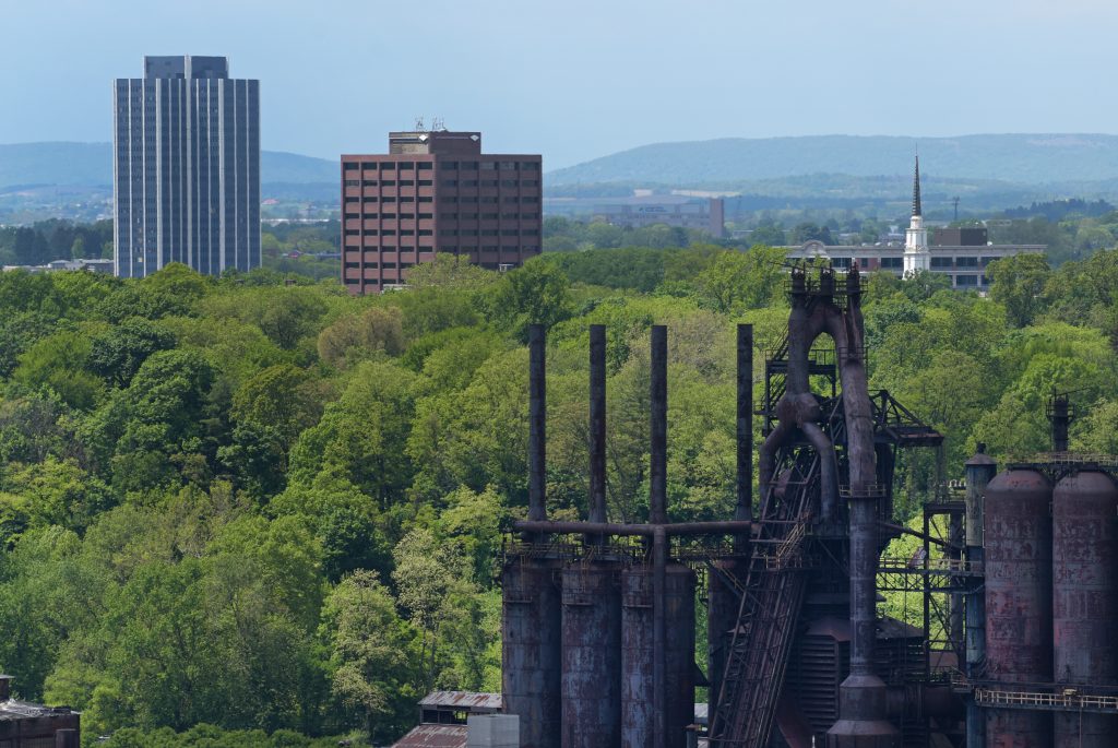 Bethlehem Steel Martin Tower Implosion 03 Martin Tower, the former headquarters of Bethlehem Steel, is shown days before a planned implosion. (Matt Smith for Keystone Crossroads)