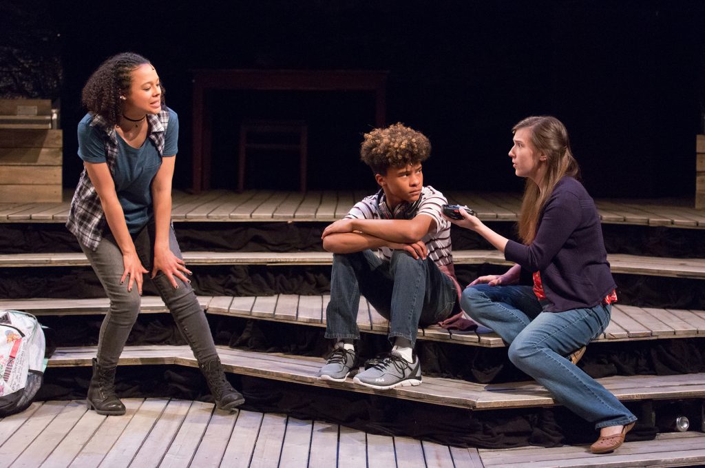 LanternTheaterCompany_MINORS-214 Terran Scott, Mehki Williams, and Grace Tarves in Lantern Theater Company's world premiere production of 'Minors' by Kittson O'Neill and Robert Kaplowitz (Mark Garvin)