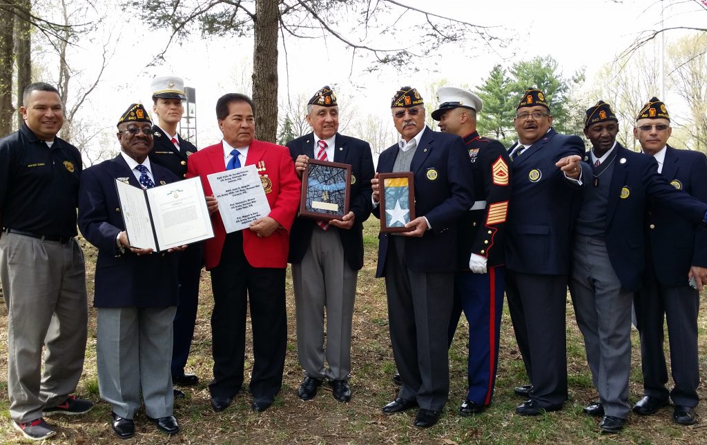 Latin American Post 840 A trio of veterans groups — the Latin American Legion Post 840, Auxiliary Unit 840 and Friends of the Medal of Honor Grove — hosted a rededication ceremony at the Grove on Sunday. (photo provided by Freedoms Foundation at Valley Forge)