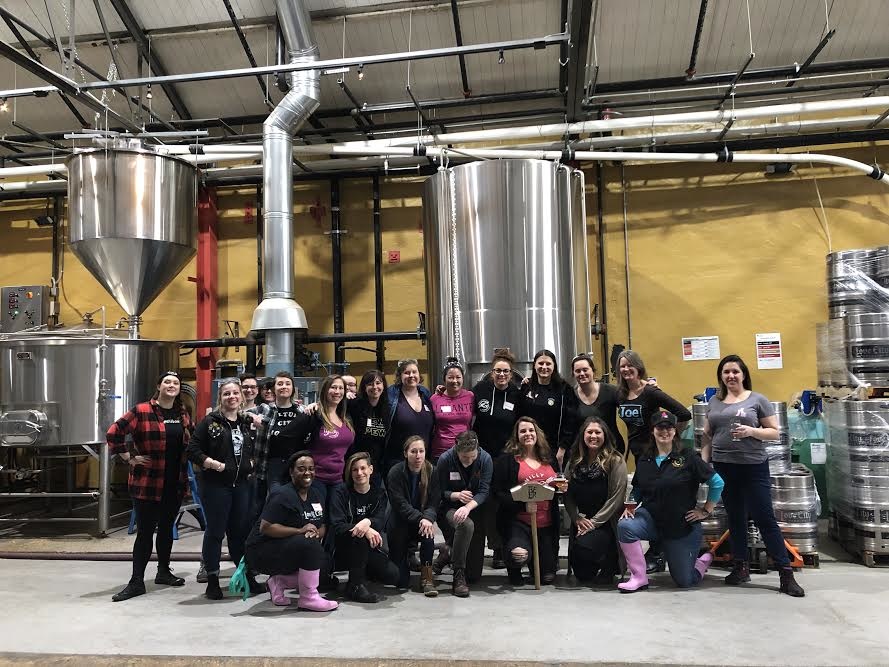 Members of the Philadelphia Pink Boots Society at Love City Brewing working on a collaborative brew. (PUNCH Media)