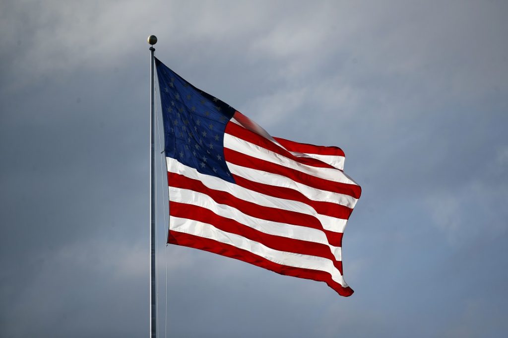 Air Force Navy Football An American flag flies above Navy-Marine Corps Memorial Stadium during an NCAA college football game between Navy and Air Force in Annapolis, Md., Saturday, Oct. 7, 2017. (AP Photo/Patrick Semansky)