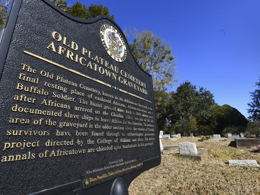 Many of the survivors of the Clotilda voyage are buried in Old Plateau Cemetery, near Mobile, Ala. The Alabama Historical Commission announced Wednesday that researchers had identified the vessel after months of work. Many of the survivors of the Clotilda voyage are buried in Old Plateau Cemetery, near Mobile, Ala. The Alabama Historical Commission announced Wednesday that researchers had identified the vessel after months of work (Julie Bennett/AP)