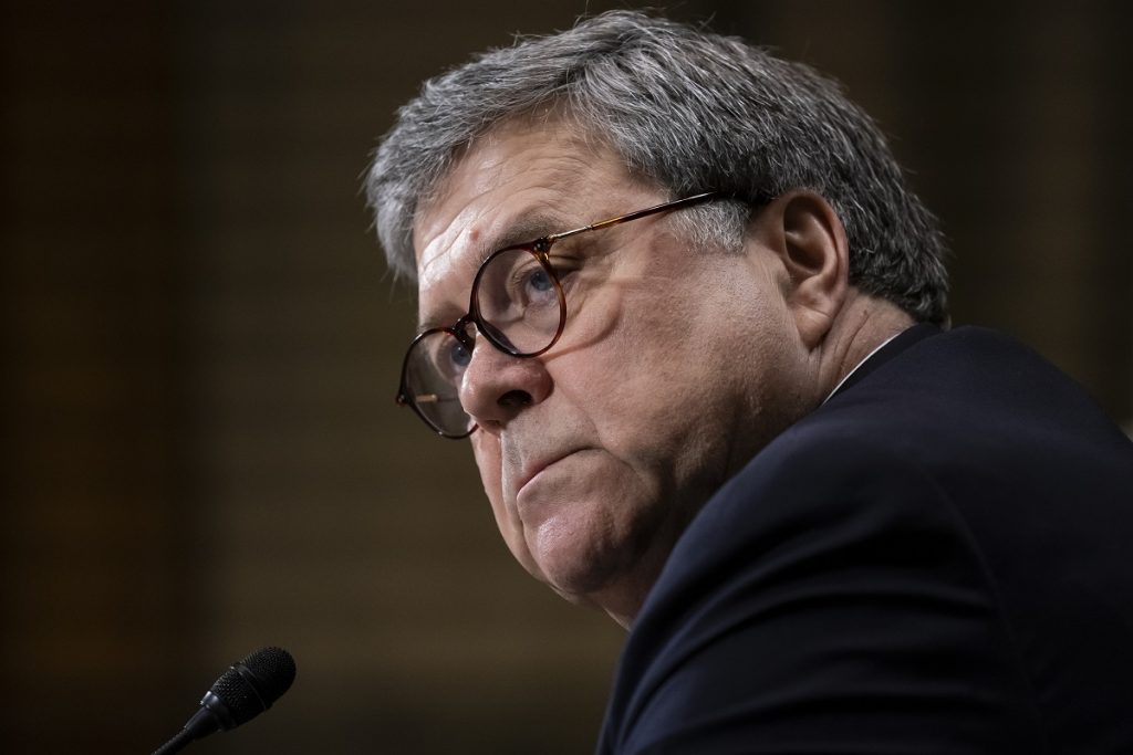 William Barr Attorney General William Barr testifies before the Senate Judiciary Committee about the Russia report by special counsel Robert Mueller on Capitol Hill in Washington, Wednesday, May 1, 2019. (AP Photo/J. Scott Applewhite)