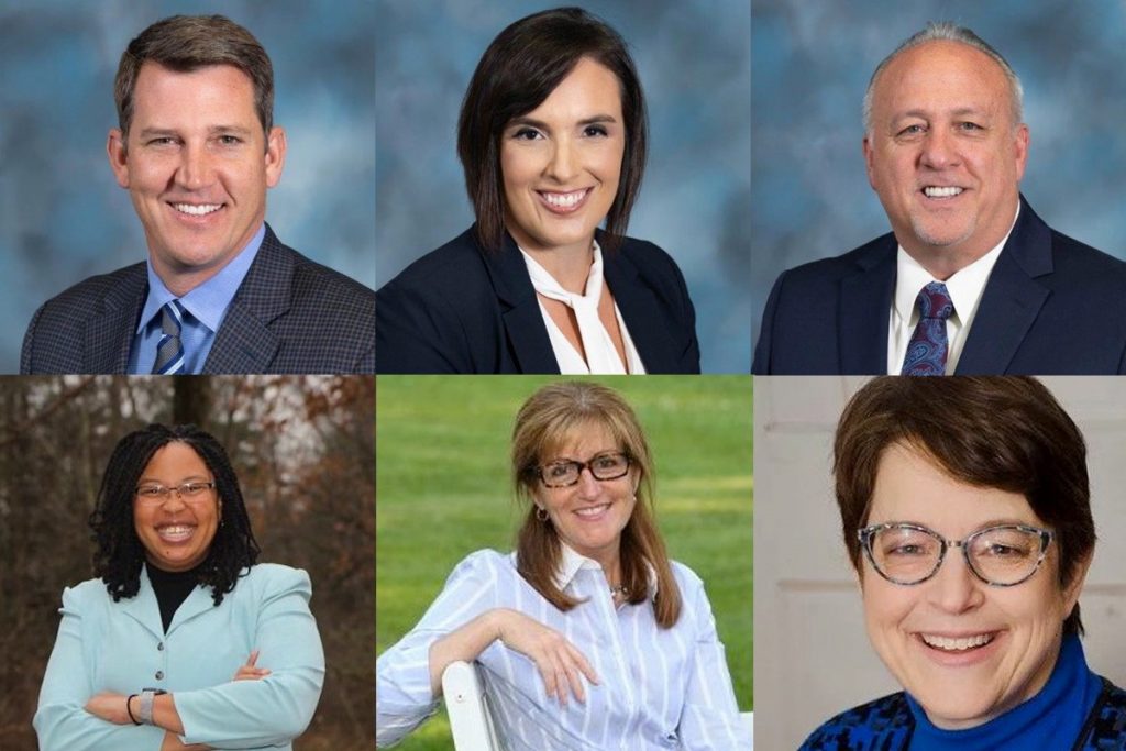 delco county council candidates_edited-1 Candidates for Delaware County Council include (top row from left) Republicans Michael Morgan, Kelly Colvin and James Raith, and Democrats (bottom row from left) Monica Taylor, Elaine Schaffer and Christine Reuther. (Photos provided by Delco Dems and Delaware County GOP)