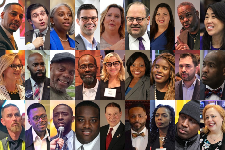 dem council candidates The field of Democratic city council at-large seats is crowded and diverse. (Photos from WHYY files and candidates' web pages)