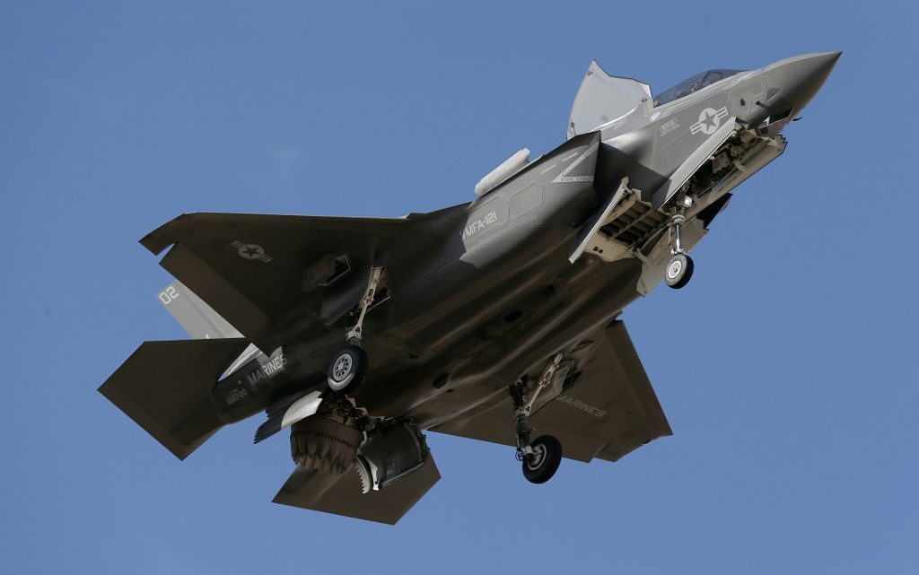Arizona Base F-35 Training An F-35B fighter jet lands at Luke Air Force Base in this Tuesday, Dec. 10, 2013 file photo, in Goodyear, Ariz. Luke Air Force Base's roster of F-35s has grown and that means the pilot-training installation on the west side of metro Phoenix will produce more flights and more noise. Luke now has 85 F-35s, well en route to its planned full complement of 144, and the base in January reached a milestone of more than 1,000 flights from the base in one month. (AP Photo/Ross D. Franklin, File)