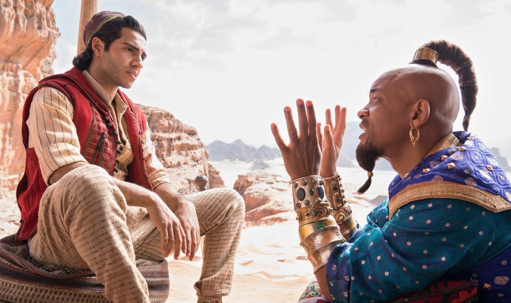 In the live-action ‘Aladdin,’ Mena Massoud stars Aladdin, while Will Smith plays the Genie.  Daniel Smith/Walt Disney Pictures