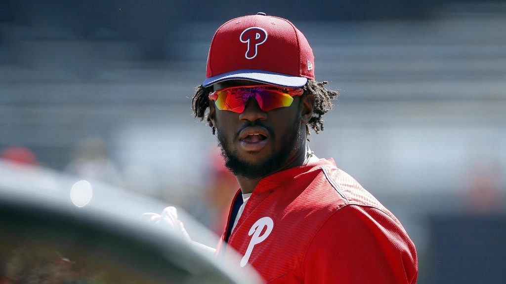 MLB: Spring Training-Philadelphia Phillies at New York Yankees Phillies center fielder Odúbel Herrera in 2017. (Kim Klement/USA Today Sports)