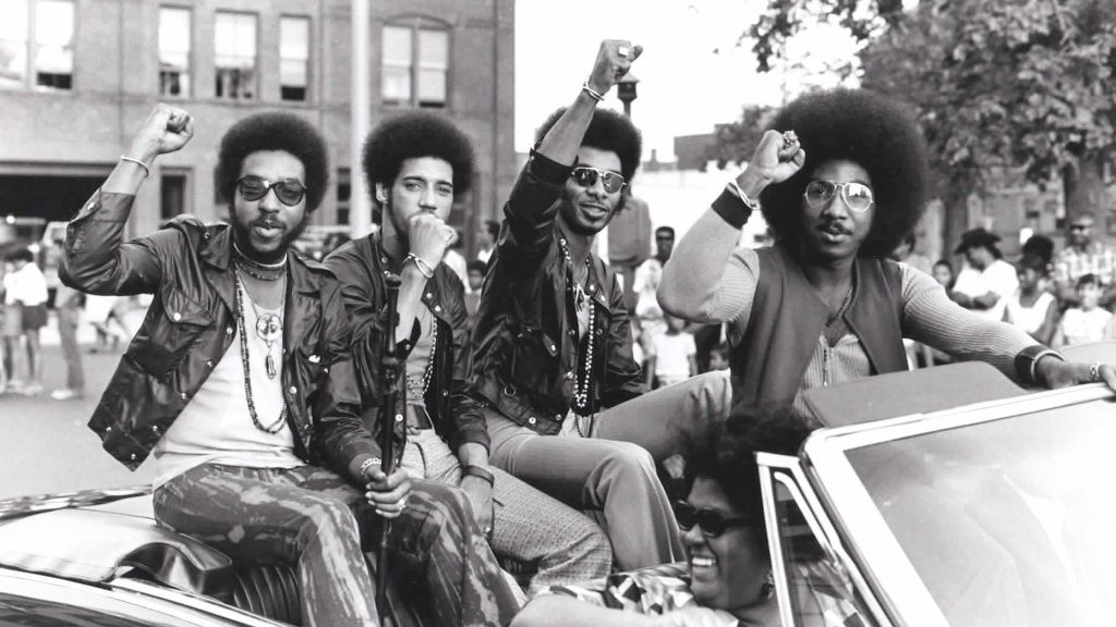 Members of the Nat Turner Rebellion ride in a parade during a Harambe Festival in Springfield, Mass., in the early 1970s. Pictured from left: Major Harris, Ron Hopper, Bill Stratley and Joe Jefferson. Members of the Nat Turner Rebellion ride in a parade during a Harambe Festival in Springfield, Mass., in the early 1970s. Pictured from left: Major Harris, Ron Hopper, Bill Stratley and Joe Jefferson (Courtesy of Reservoir Media)