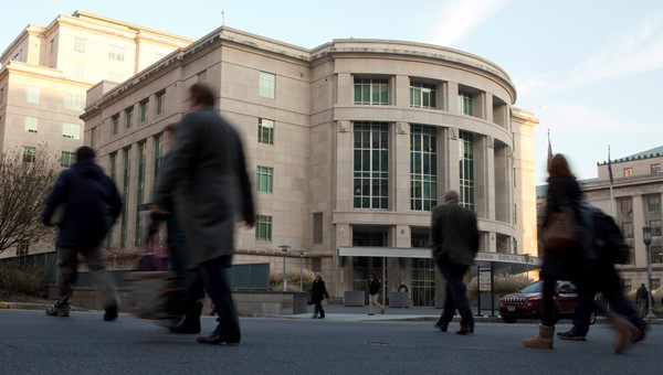 Supreme Court Justice-Emails People walk by the Pennsylvania Judicial Center at the state Capitol in Harrisburg.