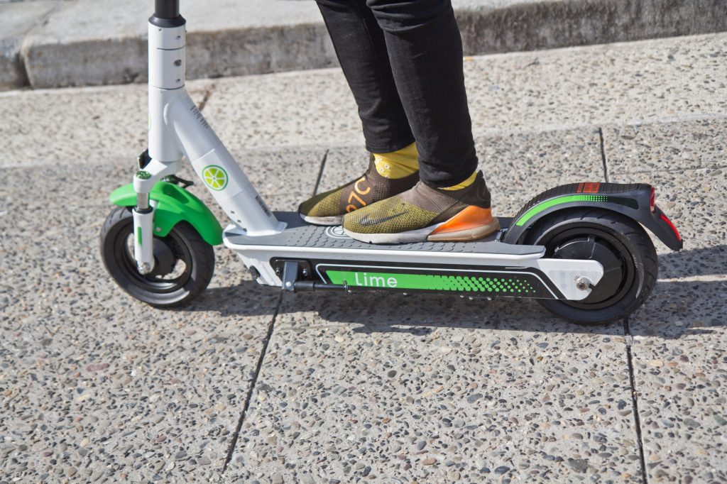 riders-were-invited-to-test-drive-a-new-brawnier-lime-scooter-at-city-hall-kimberly-paynter-whyy.original Riders were invited to test drive the Lime scooter at City Hall in Philadelphia. (Kimberly Paynter/WHYY)