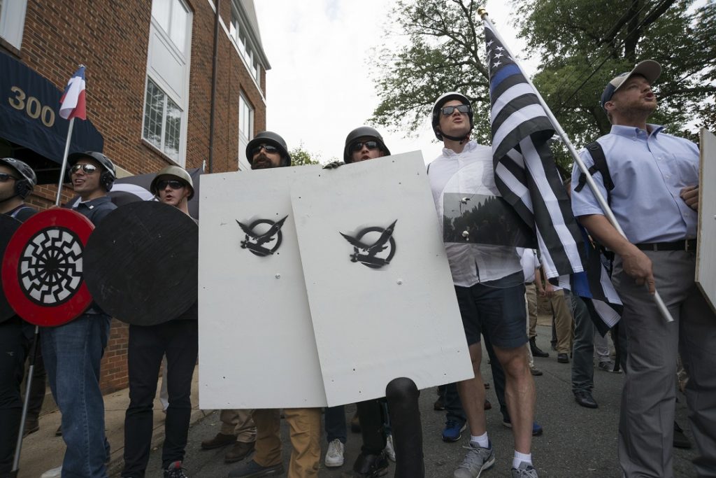 VA: White Nationalists Clash with Demonstrators Neo-Nazis, white supremacists and other alt-right factions scuffled with counter-demonstrators near Emancipation Park (Formerly