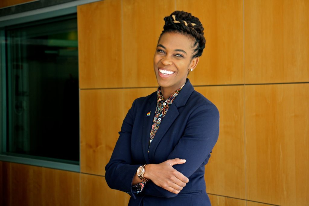 Amber Hikes is the executive director of the Mayor's Office of LGBT Affairs for the City of Philadelphia. (Emma Lee/WHYY)
