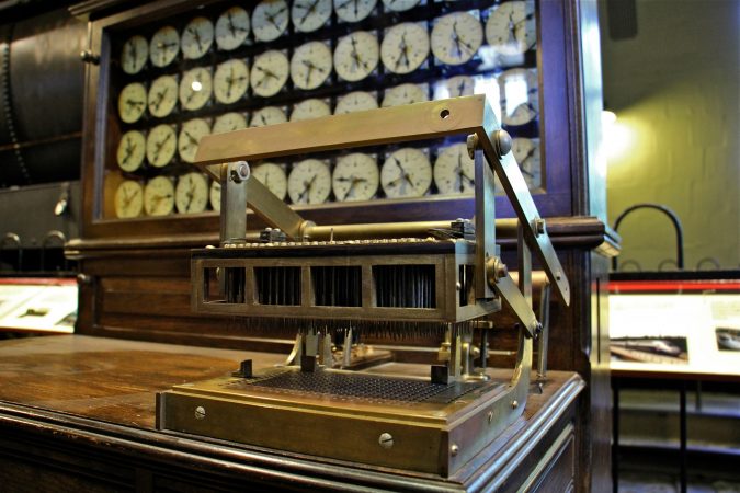 A Hollerith tabulating machine, used to process data from the 1890 census