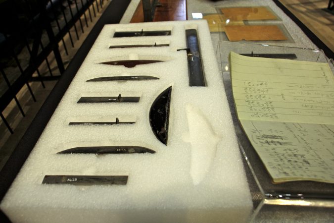The Franklin Institute collection includes the wing prototypes tested by the Wright Brothers in the wind tunnel. (Emma Lee/WHYY)