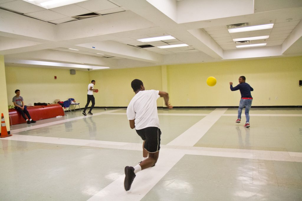 Students at Philadelphia’s Constitution High School battle on the dodgeball court.