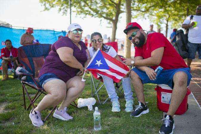 The Maldonado family from Camden participates in he San Juan Bautista Parade and Festival. The parade has been a tradition in the city for the past 62 years. (Miguel Martinez/WHYY)