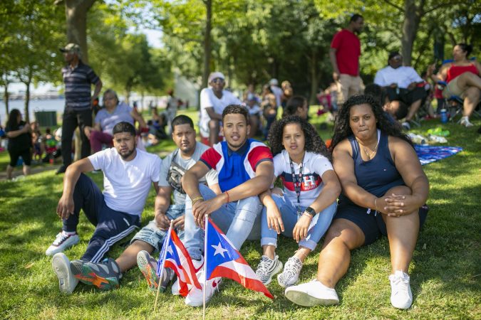 The Sanchez family from Camden participates in he San Juan Bautista Parade and Festival. The parade has been a tradition in the city for the past 62 years. (Miguel Martinez/WHYY)